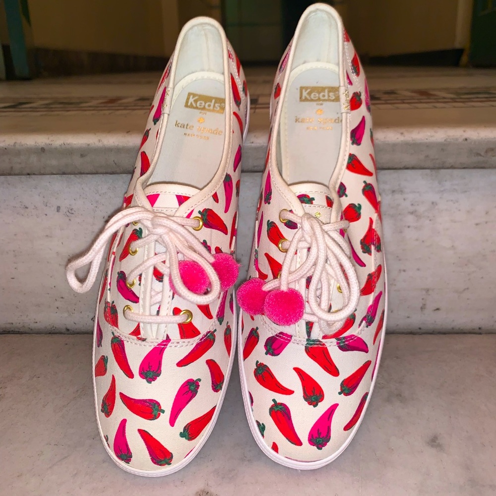 Keds X Kate Spade, “Spicy 🌶 Chili” Sneakers, Sz 9 1/2, NWOB